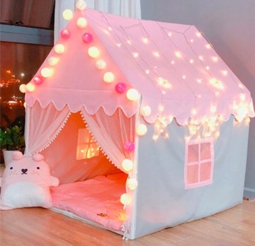 Дом-палатка для комнаты в саду, игрушка в подарок, светодиодные фонари бесплатно