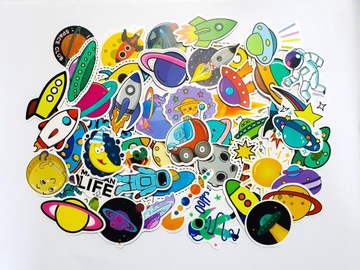 WLEPKI NAKLEJKI NA LAPTOPA MIX KOSMOS 50 szt