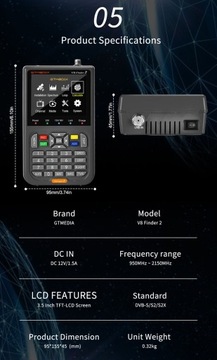 Miernik SAT satelitarny GTMEDIA FreeSAT V8 FINDER 2