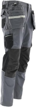 Spodnie MONTERSKIE Robocze STRETCH Męskie DUŻO KIESZENI Szare WYTRZYMAŁE