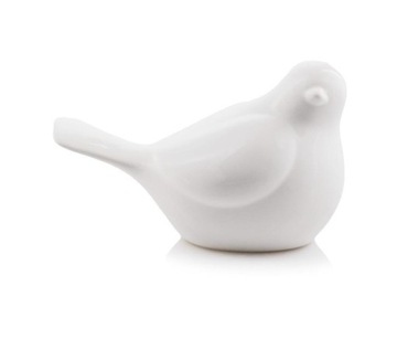 Ceramiczna figurka biały ptak 9cm Wiosna Wielkanoc stroik prezent