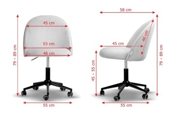 SOUL turkus - krzesło obrotowe welur w stylu LOFT