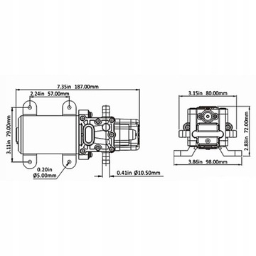 ЯХТНЫЙ ВОДЯНОЙ НАСОС 12В ДАВЛЕНИЕ 5.2Л 7.0БАР