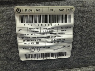 SKODA OCTAVIA III LIFT BOCZEK TAPICERKA DRZWI PRZÓD LEWA EU 5E1867013M