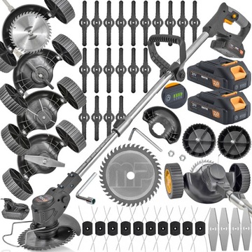 PODKASZARKA AKUMULATOROWA KOSA OGRODOWA WYKASZARKA DO TRAWY 2XAKU ZESTAW XL