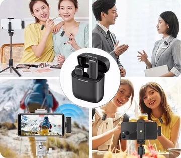 БЕСПРОВОДНОЙ МИКРОФОН ДЛЯ IPHONE 15 ANDROID USB C LIGHTNING CASE