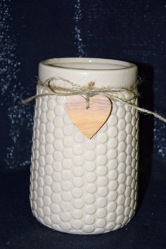 БЕЖЕВАЯ КЕРАМИЧЕСКАЯ ВАЗА H17,5 СМ