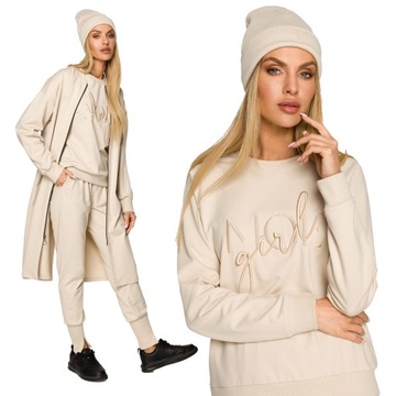 CZAPKA DAMSKA TYPU BEANIE LEKKA DZIANINA UNIWERSALNA BEŻOWA
