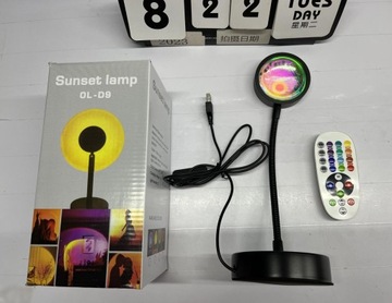 LAMPKA PROJEKCYJNA SUNSET LAMPA NOCNA ZACHÓD SŁOŃCA RGB SMART PILOT APP