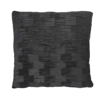 CZARNA PODUSZKA 45x45 WELUR PLISOWANA VELVET