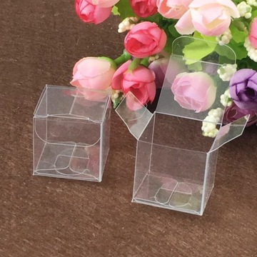 50pcs Square Plastic Box Storage PVC Box Clear Transparent Boxes For Gift B