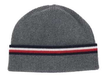 Tommy Hilfiger Czapka Beanie Horizontal Stripe Szary Uni AM0AM06713 0IX