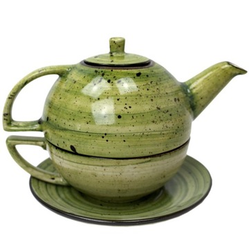 Чайник 0,5 л + чашка 0,3 л + блюдце Rustic Green