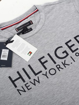 TOMMY HILFIGER EST NEW YORK T-SHIRT KOSZULKA MĘSKA SZARA NA PREZENT / XXL