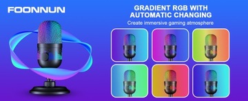 Микрофон для игрового компьютера, поп-фильтр, конденсаторный USB-черный светодиод B5