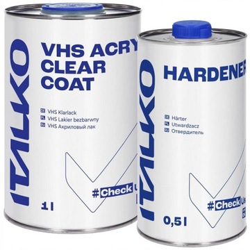 Lakier akrylowy bezbarwny Italko VHS 1L + utwardzacz 0.5L