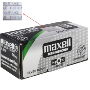 БАТАРЕЯ MAXELL 377 SR626SW ЯПОНСКАЯ ГОЛОГРАММА НАБОР БАТАРЕЕК ИЗ 10 ШТ.