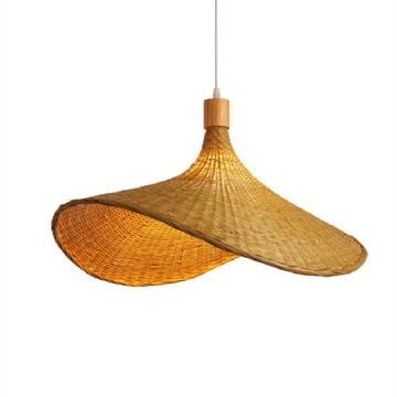 bedroom Straw hat lampshade bamboo branches