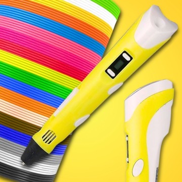 НАБОР 3D РУЧКИ ДЛЯ ДЕТЕЙ ПРИНТЕР MAGIC PEN + PLA КАРТРИДЖИ 200 МЕТРОВ