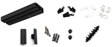 Одиночный ЧЕРНЫЙ потолочный карниз из ПВХ, потолочный рельс в форме лягушки