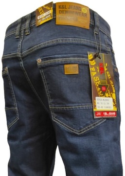 SPODNIE MĘSKIE JEANSY GRANATOWE K&L W35 L34