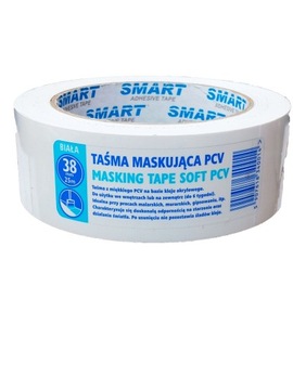 Taśma maskująca biała PCV PVC 38mmx25m