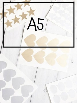 Скретч-наклейки HEARTS 25 мм, золотые скретч-карты А4