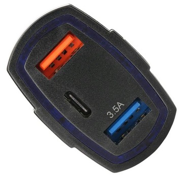 АВТОМОБИЛЬНОЕ ЗАРЯДНОЕ УСТРОЙСТВО PLS34E КК 3.0 ТИП-C 2xUSB