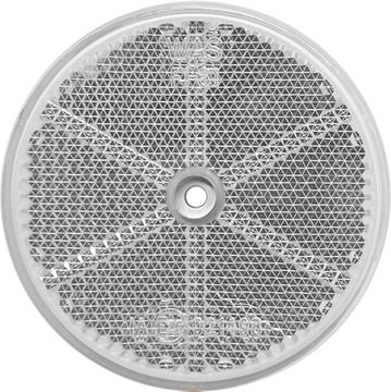 ODBLASK BIAŁY OKRĄGŁY PRZEDNI NA SRUBY TRWAŁY WAŚ