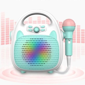 НАБОР ДЛЯ ПЕНИЯ ДЛЯ ДЕТЕЙ КАРАОКЕ ДИНАМИК BLUETOOTH МИКРОФОН RGB LED