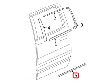 RAM 1500 DOOR MOLDING REAR MOPAR 5ZH26SZ0AB