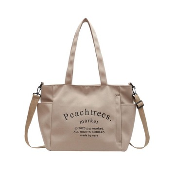 Women Shoulder Bag Tote Bag Zipper Shoulder Purse Stylish Pouch Khaki