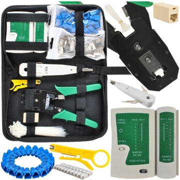 Zestaw ZACISKARKA TESTER KABLI ŚCIĄGACZ RJ45 Etui
