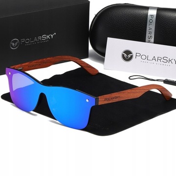 OKULARY Z POLARYZACJĄ UV400 drewniane POLARSKY
