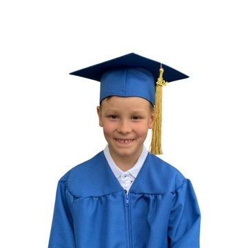 Czapka absolwenta/biret + frędzel z brelokiem 2024 + toga rozmiar XS 116 cm