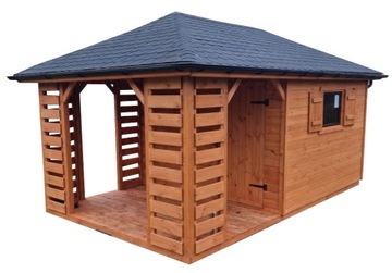 DOMEK NA NARZĘDZIA LETNISKOWY OGRODOWA LETNISKOWY 15m2 DOMEK Z ALTANĄ 3x5m
