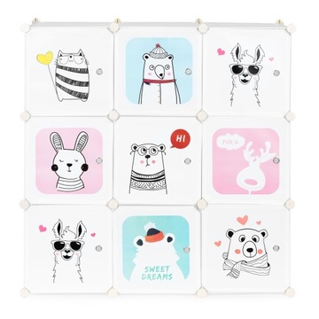 Модульный детский шкаф-полка на 9 полок.