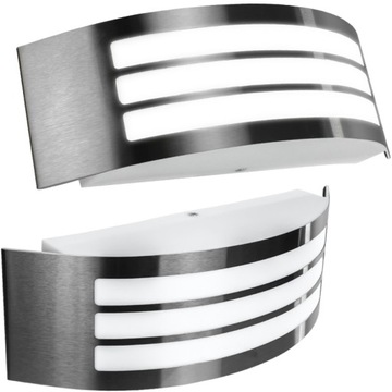 LAMPA LED ELEWACYJNA ZEWNĘTRZNA ŚCIENNA KINKIET LED OGRODOWY E27 SREBRNY