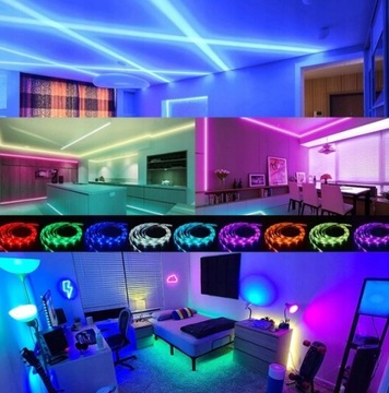 Taśma LED 5M RGB 5050 ZESTAW wodoodporny