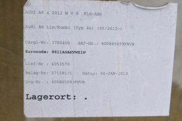 GD AUDI A6 4G0 SZYBA CZOŁOWA ORYGINALNA 4G0845099