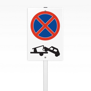 Znak TABLICZKA 30x40 na stelażu ZAKAZ PARKOWANIA