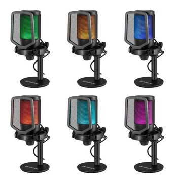 USB-микрофон для игрового компьютера, поп-фильтр, конденсатор, функция отключения звука