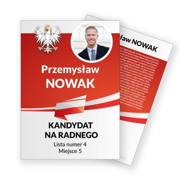 Ulotki WYBORCZE A5 100 szt. dwustronne EXPRESS wybory 2024