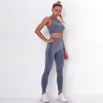 СПОРТИВНЫЙ КОМПЛЕКТ бесшовные леггинсы + фитнес-топ М