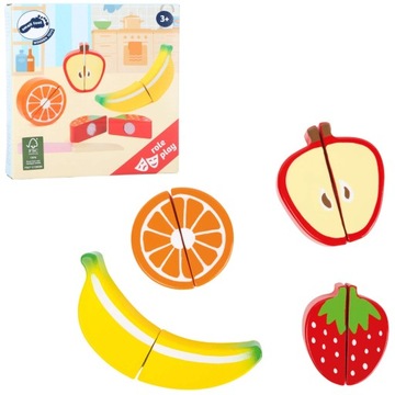 ZESTAW DREWNIANE WARZYWA I OWOCE DO KROJENIA RZEP