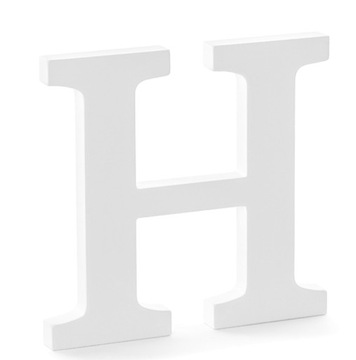 DREWNIANA LITERA H STOJĄCA BIAŁA 3D-20CM WESELE