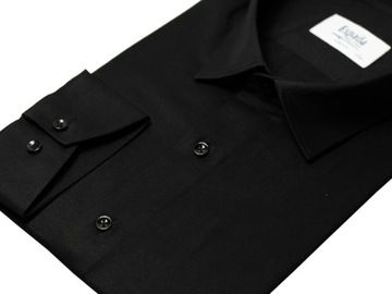 Koszula męska elegancka czarna długi rękaw slim fit rozmiar M