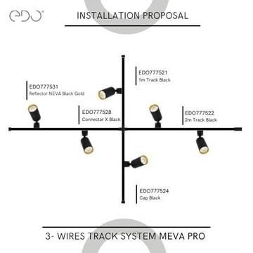 EDO Łącznik kątowy L do szyna oświetleniowa 1 fazowa czarny Sys. MEVA PRO