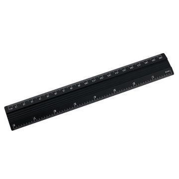 LINIJKA ALUMINIOWA D.RECT 20cm CZARNA