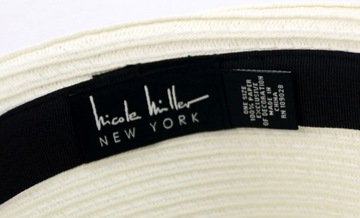 Kapelusz damski NICOLE MILLER New York 56-58cm Biały Słomkowy $42